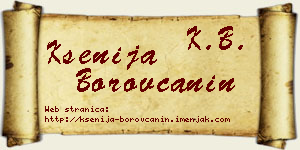 Ksenija Borovčanin vizit kartica